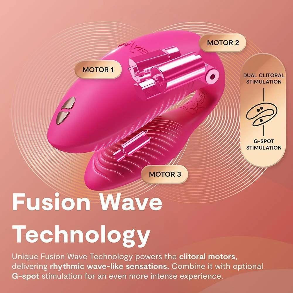 Вібратор для пар We-Vibe Chorus Pro Electric Pink з пультом і додатком, рожевий Sex Aura Київ - фото 9