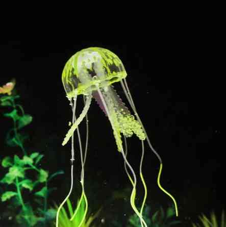 Медуза для акваріума силіконова 10 на 22 см жовтий Київ