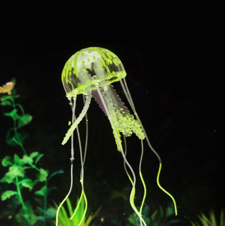 Медуза для акваріума силіконова 10 на 22 см жовтий Київ - фото 1