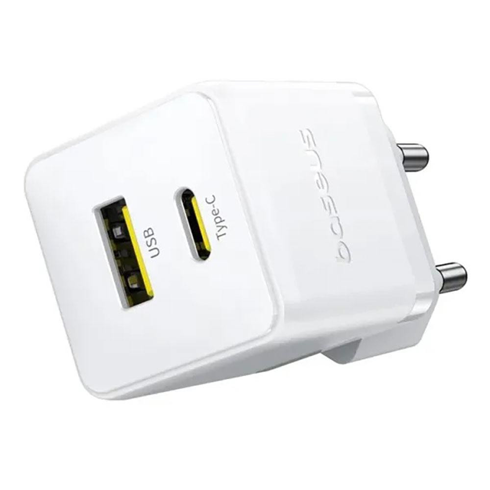 Сетевое зарядное устройство Baseus Palm Fast Charger C+U 20W EU Moon White Одесса - изображение 4