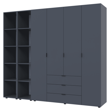 Комплект шаф для одягу Doros Гелар (3 шт.) 231,4х49,5х203,4 см Графіт (DRS-011155) Львів