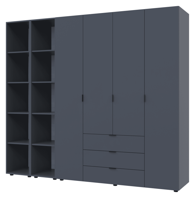 Комплект шаф для одягу Doros Гелар (3 шт.) 231,4х49,5х203,4 см Графіт (DRS-011155) Львів - фото 1