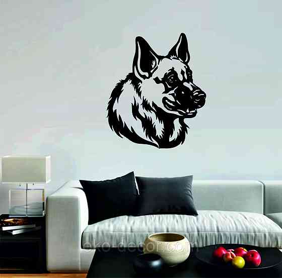 Декоративне настінне Панно «Овчарка», Декор на стіну 110*95 см, Чорний Київ