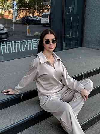 Жіночий базовий прогулянковий костюм на осінь щільний джерсі Беж, 42/44 Одеса