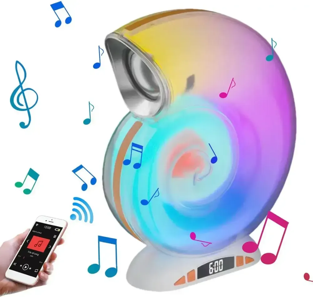 Беспроводная умная колонка ночник Улитка Conch Music Light 4 в 1 портативный RGB светильник с Bluetooth Коломия - фото 8
