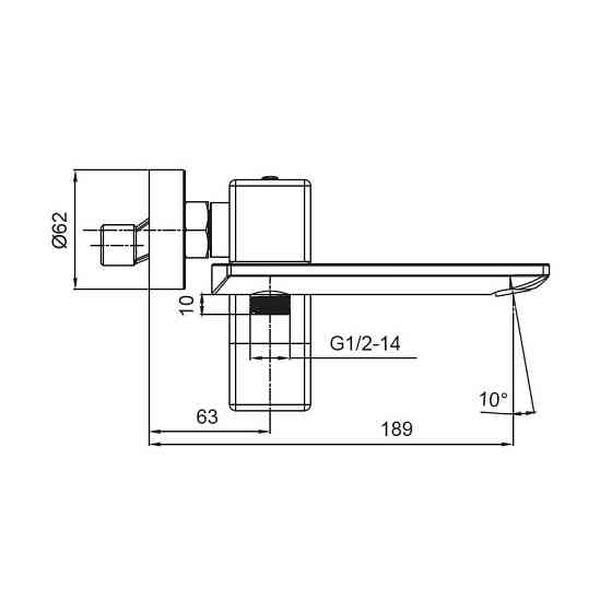Смеситель для ванны Koer KB-41010-01 с коротким изливом, цвет хром (KR3484) Харьков