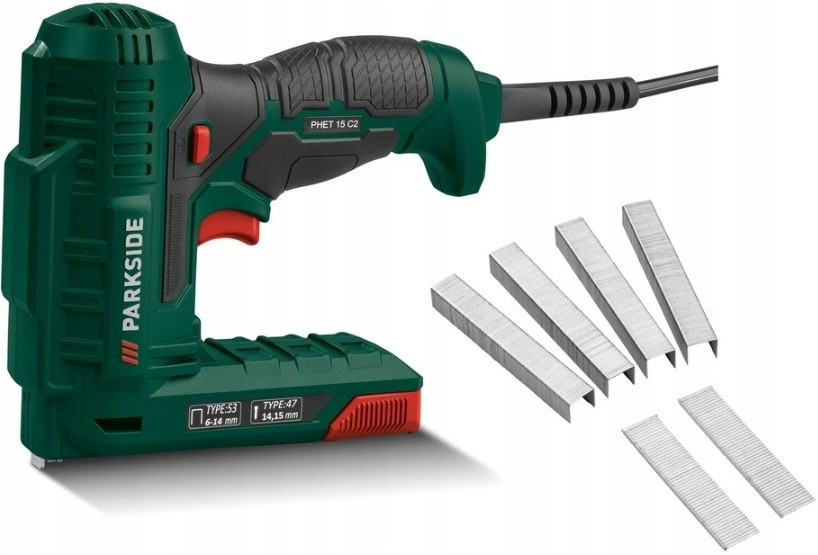 Электрический Степлер сетевой ручной со скобами и гвоздями Parkside (РНЕТ 15 С2) Нововолынск - изображение 2