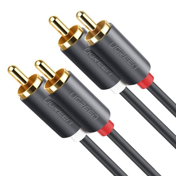 Межкомпонентный аудио кабель Ugreen AV104 2RCA to 2RCA Audio Cable 10518 (Черный, 2м) Николаев - изображение 1