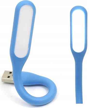 Світлодіодна USB Лампа гнутка 17 см Led Light для ноутбуків та повербанків Blue Нововолинськ