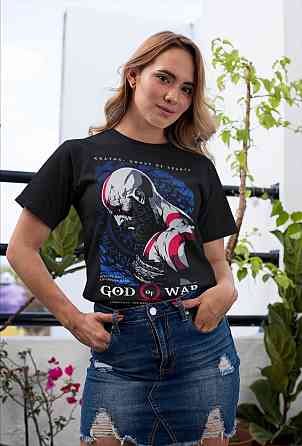 Футболка аниме Год Вар Кратос Гхост оверсайз (S/M/L) Черний AnimeJ0076 Днепр