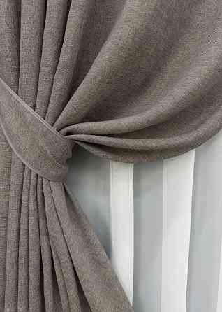 Комплект готовых штор VR-Textil Лен Мешковина № 1769ш Серый 100х270см 2 шт (31-927) Киев