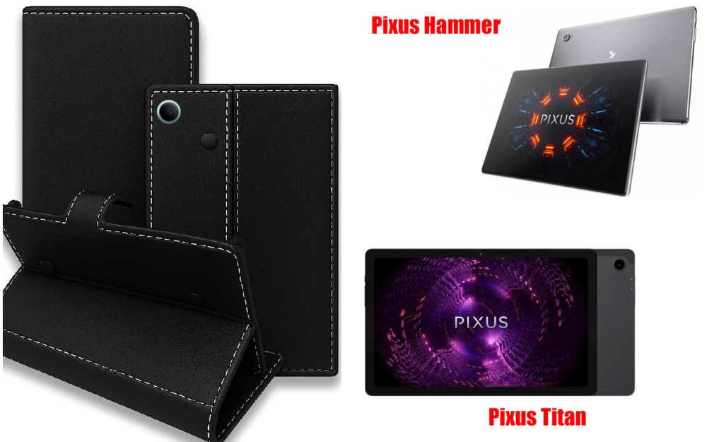 Книжка-трансформер для планшета Pixus Hammer, Pixus Titan, колір Black Київ - фото 1