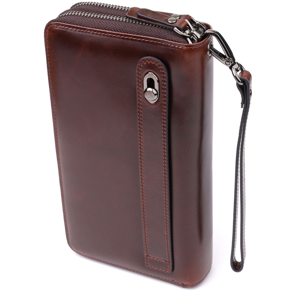 Мужской клатч из натуральной кожи Vintage 23064 Коричневый Киев - изображение 2
