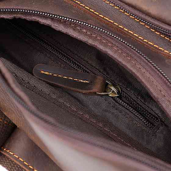 Кожаная мужская сумка через плечо Коричневый (Vintage) Киев