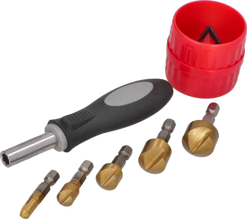 Набір зенкерів з тримачем, 7пр. (6,10,13,16,19мм) Forsage F-44729A Одеса - фото 4