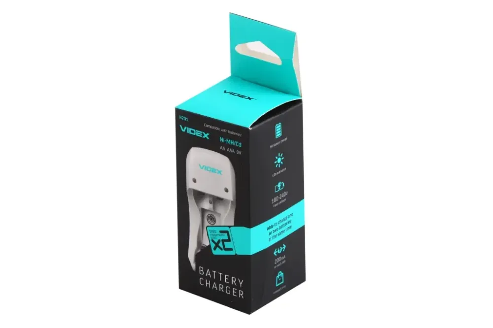 Зарядне устр-во для акумуляторних батарейок 2*A/AAA Videx 220В Вінниця - фото 4
