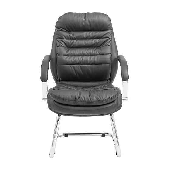 Офісне конференційне крісло Valencia Шкіра Комбо Lux CF Хром Чорний Київ