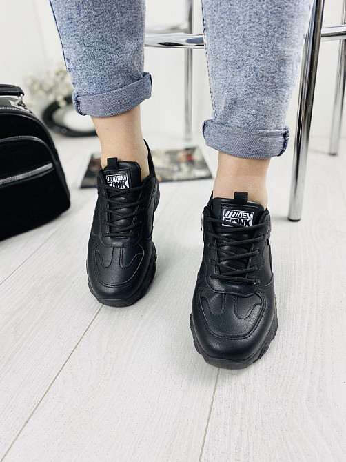 Кроссовки женские SIYING черные эко-шкіра 38р.-23,2см 39р.-23,8см (2616) Коломыя - изображение 4