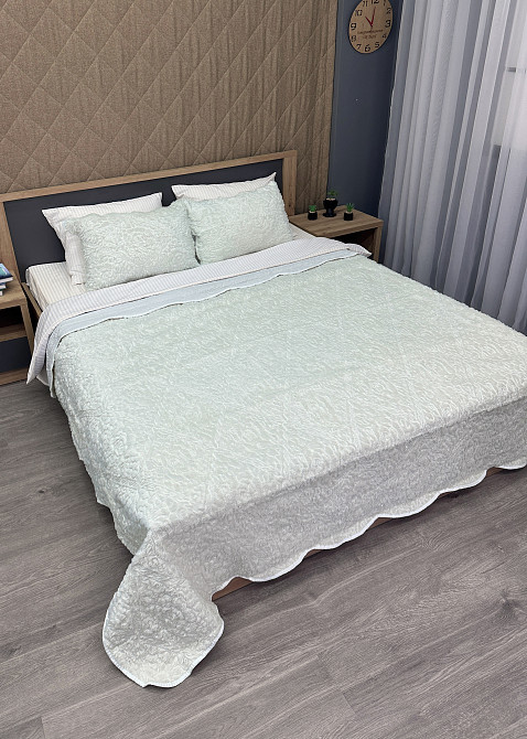 Покривало двостороннє з хутром 210x230 (+-10 см) і 2 наволочки колір молочний (85-152) Київ - фото 3