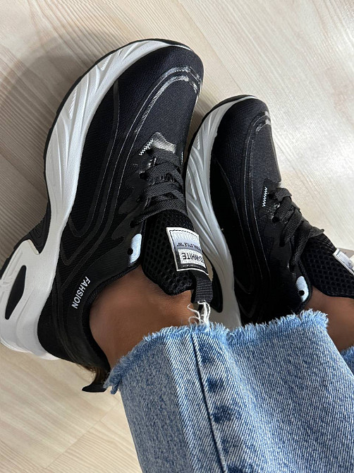 Кроссовки женские Violeta 149-62 на белой подошве текстиль сетка черные, 37, 23,5 см Киев - изображение 16
