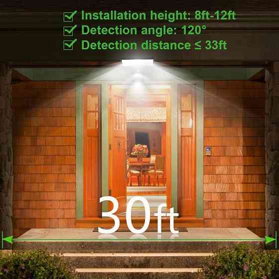 Солнечный светильник JESLED 90 LED с датчиком движения, аккумулятор 2600 мАч, IP65, для двора, фасад Киев