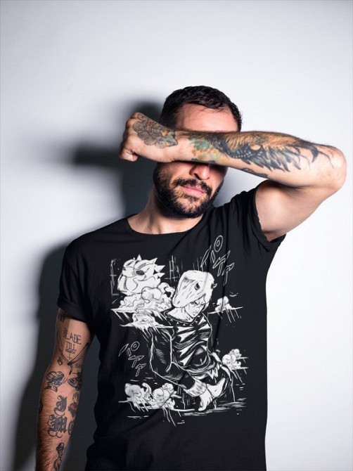 Футболка з аніме принтом Джоджо С Бізарре Адвентуре оверсайз (S/M/L) Чорний AnimeJ0101 Дніпро - фото 3