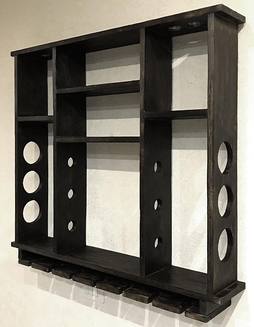 Настінна винна полиця "Сарома" венге Миколаїв - фото 1