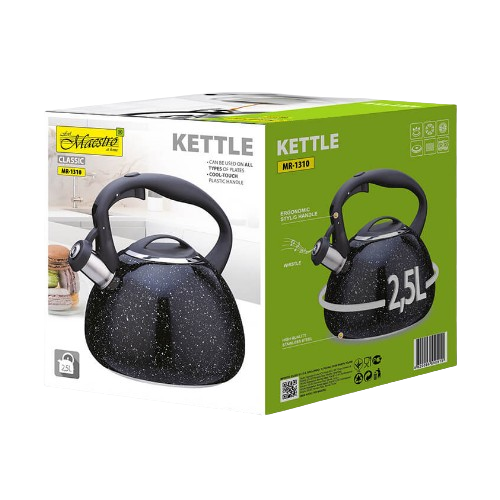 Чайник 2,5л металевий кольоровий мармур MR-1310 Maestro Житомир - фото 5