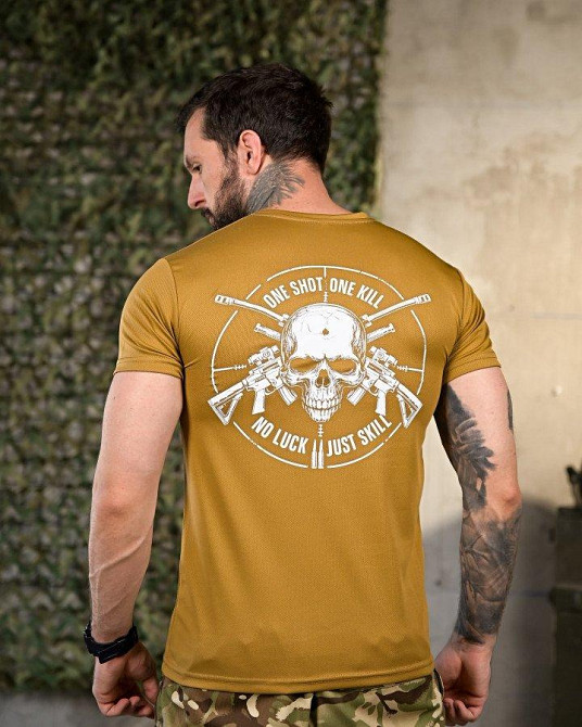 Тактическая потоотводящая футболка One Shot coyot ПП4656 Одесса - изображение 7