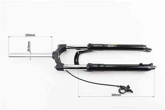 Вилка 29" амортизаційна, без різьби 1-1/8" (28,6мм), шток 255мм, з ходом 100мм, Disk-brake, пружинно-оливна, виносний Lockout, чорна N780 Київ