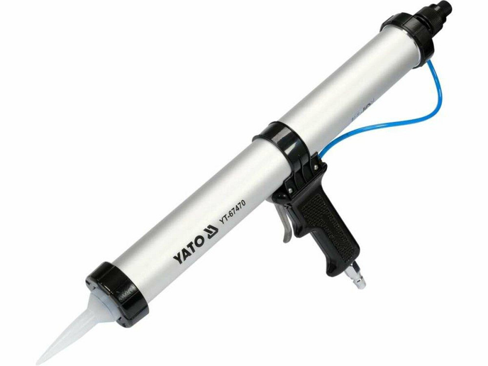 Пістолет пневматичний для нанесення герметиків YATO трубовидний, V=600 мл, L=380 мм з алюмінію [10] Одеса - фото 2