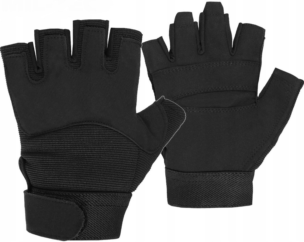 Тактичні Рукавички всесезонні без пальців з липучкою Mil-Tec від Sturm "Black" (12538502) Розмір L Нововолинськ - фото 1