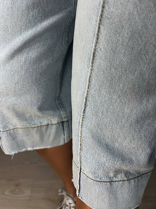 Шорти жіночі джинсові Sherocco 392-1 бермуди довгі з манжетами та стрілкою блакитні, блакитний, 29, 29, 82 см, 114 см Київ - фото 10