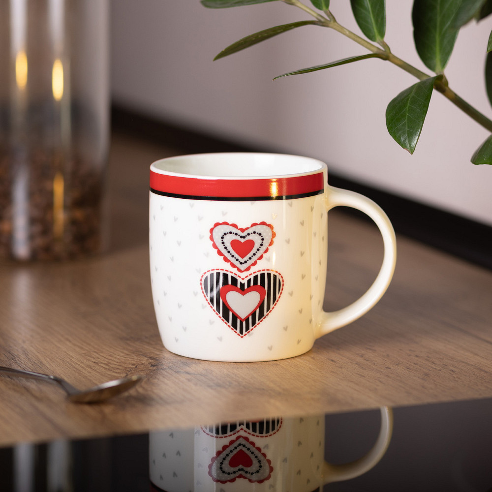 Liling Rongxiang Ceramic Чашка порцелянова 400 (мл) із сердечками для чаю та кави Lugi RX-N2401 Коломыя - изображение 6
