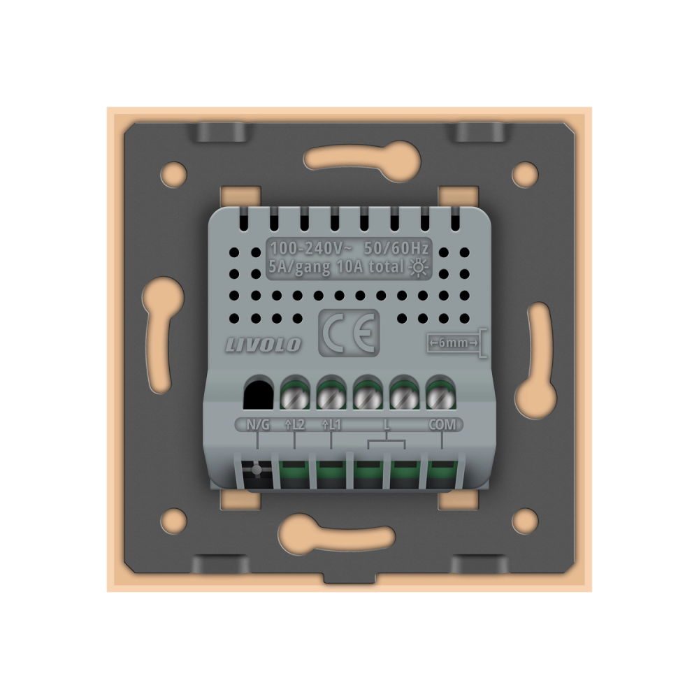 LIVOLO Розумний сенсорний прохідний/перехресний EC вимикач 2 сенсора LIVOLO золото матове скло Коломыя - изображение 6