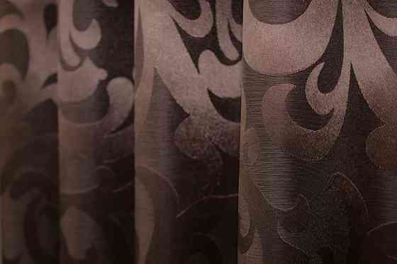 Шторна тканина жакард, колекція "Вензель", висота 2,8м колір коричневий 092ш Київ