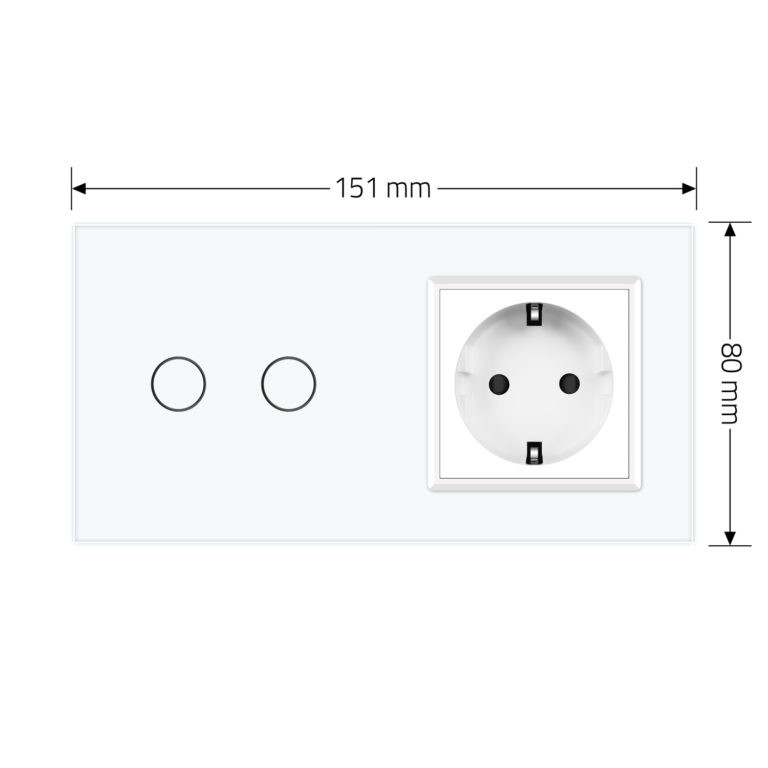 LIVOLO Розумний сенсорний EC вимикач 2 сенсора 1 розетка Livolo білий скло (VL-M7FC2Z2/FCTC16A- Коломыя - изображение 3