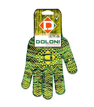 Doloni рукавички робочі захисні трикотажні з ПВХ малюнком, розмір 10, Універсал D 4252 Рівне