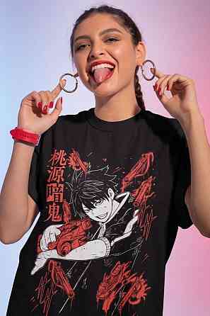 Футболка для мальчика аниме Тоуген Анки Ікхиносе Схики оверсайз (рост от 165 до 180 ) Черний AnimeJ0852m Днепр