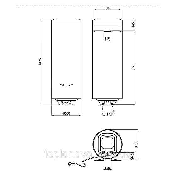 Водонагрівач Ariston Slim PRO1 ECO 65V 1,8K PL EU з мокрим ТЕНом 3626461 Чернівці