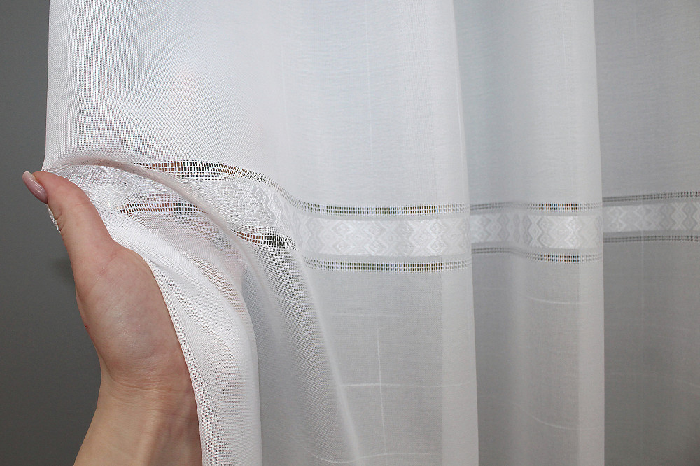 Тюль VR-Textil 1379т Мережка Лен Белый 250х270 см (42-0155) Киев - изображение 5