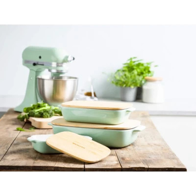 Форма для выпечки KitchenAid з кришкою керамогранітна 1,9 л Фісташкова (CC007425-001) Винница - изображение 6