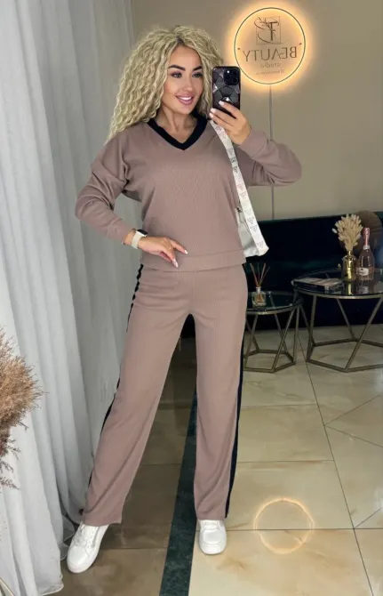 Жіночий костюм з рубчику з брюками палаццо Одеса - фото 3