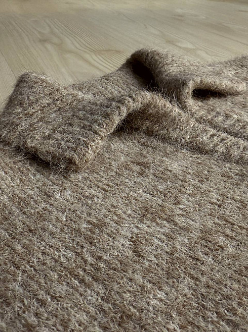 Светр жіночий A-N 19-1 з коміром поло теплий вільний, бежевий, one size Київ - фото 4