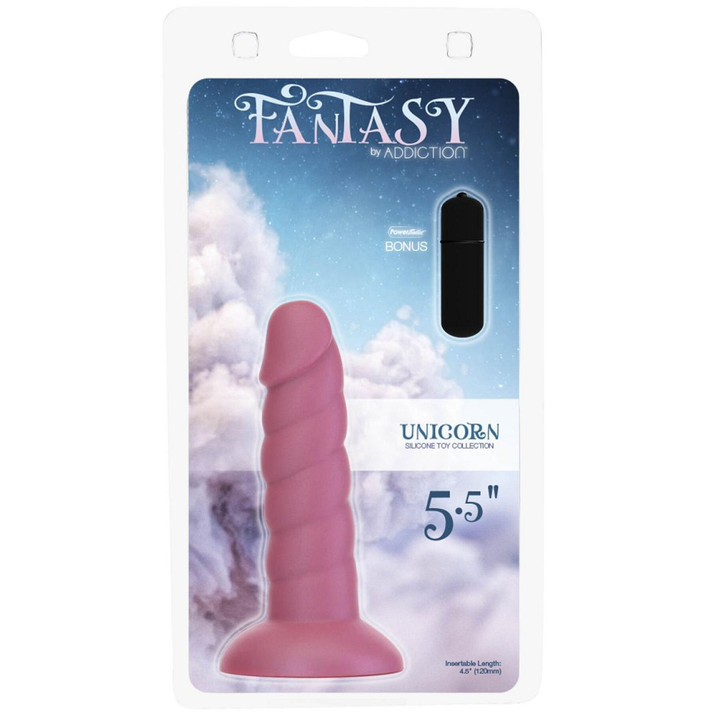 Фалоімітатор Fantasy by Addiction Unicorn Dildo 5.5” Pink, віброкуля в подарунок Sex Aura Київ - фото 4
