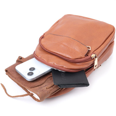 Сумка Vintage Жіноча через плече з отвором для навушників з екошкіри Руда (22789) Вінниця - фото 4