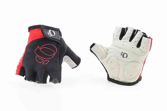 Перчатки без пальців L з м'якими вставками під долоню, чорно-червоні Київ