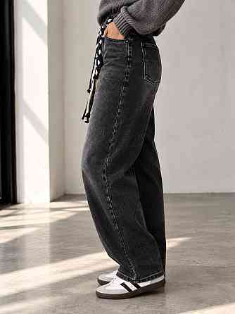Джинсы женские Vanver 82216 baggy MOM бананы американки с поясом черные, черный, 27, 27, 76 см, 104 см Киев