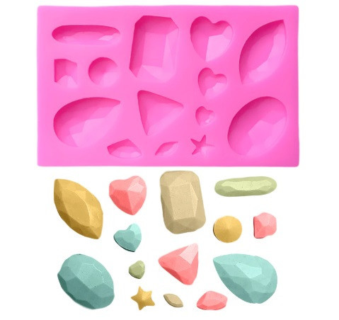 Молд силиконовый Бриллианты 96 на 63 мм розовый Киев - изображение 9