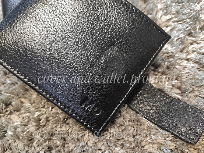 Кожаный мужской кошелек на магнитной фиксации двойного сложения MD Leather 128 Киев - изображение 7